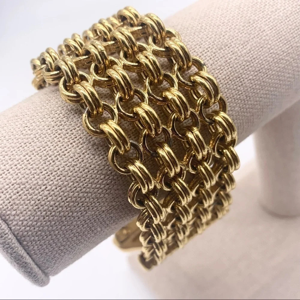 Monet Vintage Gold Chainmaille Bracelet